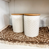 Ceramic Canister with Bamboo Lid | Cream