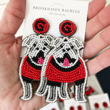 Bulldog Beaded Earrings