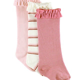 3-Pack Ballet Pink, Rosy Lane & Wisteria Mauve Knee Socks