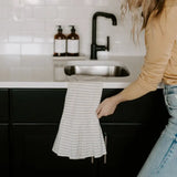 Striped Hand Towel with Ruffle