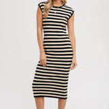 Striped Contrast Tank Midi Dress