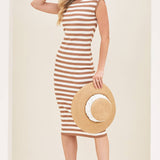 Striped Contrast Tank Midi Dress