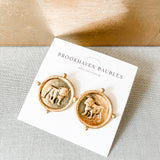 Georgia UGA Bulldog Vintage Gold Signet Coin Earrings 