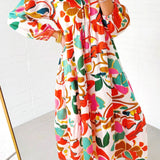 Saffy Abstract Maxi Dress | Orange