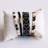 Tilabead Bracelet | Black/white/gold