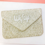 'Wifey' Beaded Crossbody/Clutch - Silver