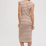 Striped Contrast Tank Midi Dress