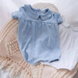 Sia Bubble Pima Cotton Romper | Light Blue