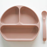 Silicone Suction Plate With Lid and Spoon | Multiple Colors