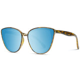 Aria Mirrored Cat Eye Sunglasses| Tortoise Frame | Mirror Blue Lens