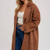 Handmade Belted Longline Coat | Camel