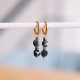 Anthracite Natural Stone Hoop Earrings