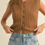 Button-down Crochet Vest