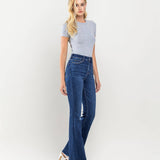 High Rise Raw Hem Bootcut Jeans