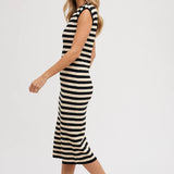 Striped Contrast Tank Midi Dress