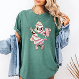 Debbie Cake Christmas Tree Boujee Comfort Colors Graphic Tee: Light Green