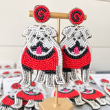 Bulldog Beaded Earrings