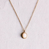 Oval Natural Cream Stone Necklace