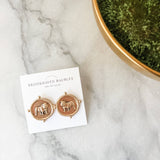 Georgia UGA Bulldog Vintage Gold Signet Coin Earrings 