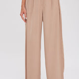 PINTUCK WIDE LEG PANTS || BEIGE