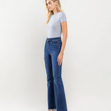 High Rise Raw Hem Bootcut Jeans