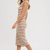 Striped Contrast Tank Midi Dress