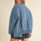 Fae Denim Quilted Jacket | Washed Denim