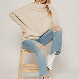 Slouch Neck Dolman Pullover Sweater | Multiple Colors