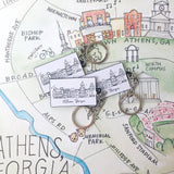 Athens Skyline Enamel Keychain