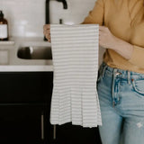 Striped Hand Towel with Ruffle