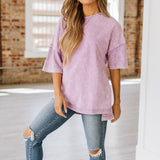 Macy Exposed Seam Oversized Tee | Orchid Petal