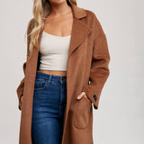 Handmade Belted Longline Coat | Camel