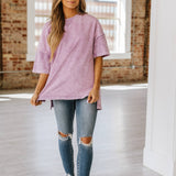 Macy Exposed Seam Oversized Tee | Orchid Petal