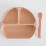 Silicone Suction Plate With Lid and Spoon | Multiple Colors