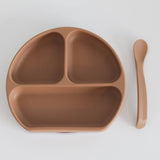 Silicone Suction Plate With Lid and Spoon | Multiple Colors