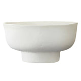 White Paper Mache Decor Bowl