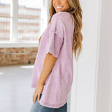 Macy Exposed Seam Oversized Tee | Orchid Petal