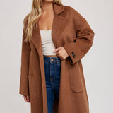 Handmade Belted Longline Coat | Camel