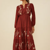 Embroidered Notched Detail Dress