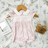 Smocked Collared Baby Girl Bubble