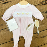 Just Ducky Classics Smocked Footie - Pink