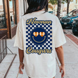 Newnan Cougars Checkered Smiley Tee