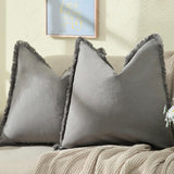 24" Square Cotton Slub Pillow | Grey