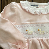 Just Ducky Classics Smocked Footie - Pink