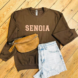 Senoia Varsity Letter Sweatshirt | Brown