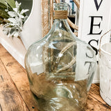 Large Vintage Recycled Glass Bottle | Blue Green Glass