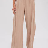 PINTUCK WIDE LEG PANTS || BEIGE