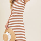 Striped Contrast Tank Midi Dress