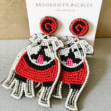 Bulldog Beaded Earrings