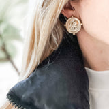 Georgia UGA Bulldog Vintage Gold Signet Coin Earrings 